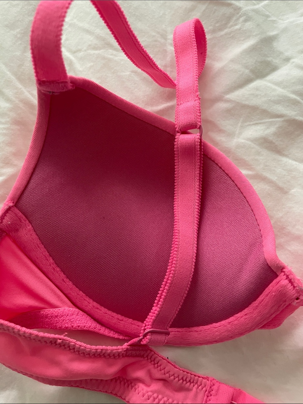 PINK Victoria's Secret Neon Pink Molded Push-Up Bra size 32A - Picture 3 of 8